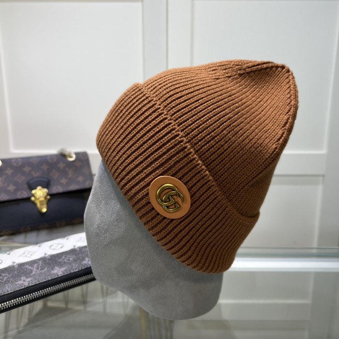 1:1 quality version Double G Logo Wool and Cashmere Knit Beanie 4 colors