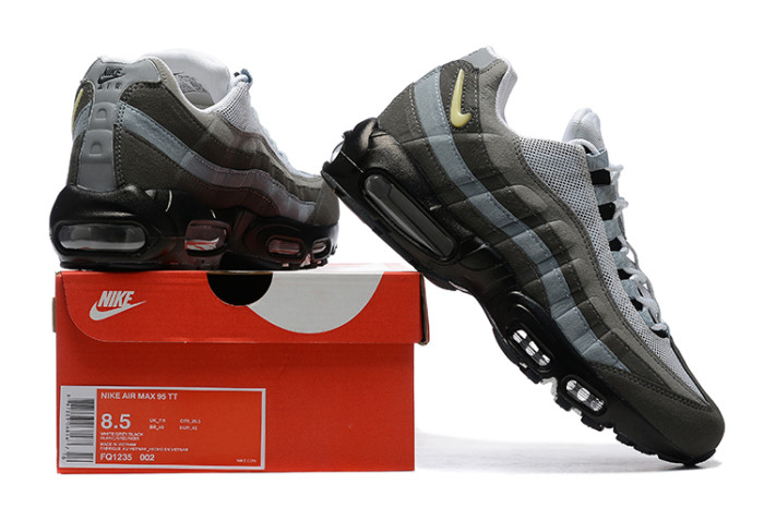 [plus-size shoes]Air Max 95 Grey Black Multi-Tone Gradient Air Cushion Casual Sneakers 29066638