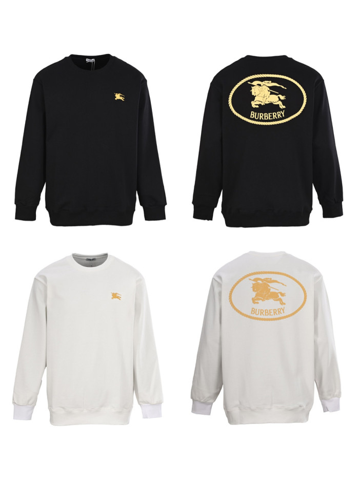 1:1 quality version Chest Embroidery Back Warhorse Print Crew Neck Sweatshirt 2 colors 28476813