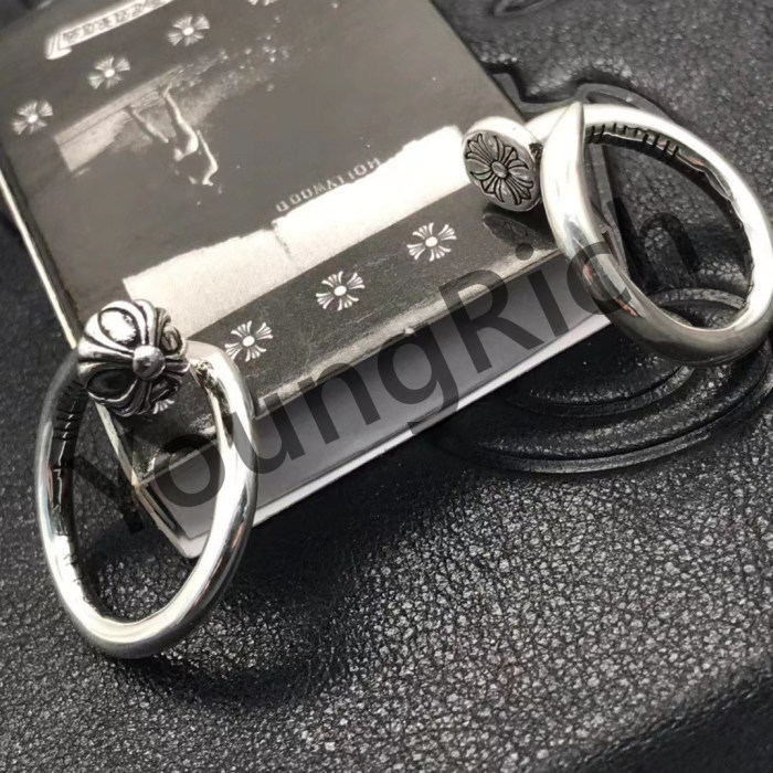1:1 quality version Pure Silver Cross Convex Flat Nail Open End Ring