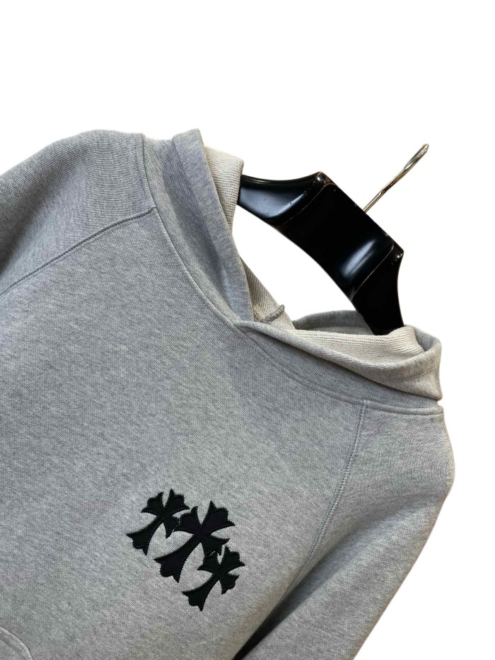 1:1 quality version French Terry Cross Patch 3D Embroidered Hoodie 2 colors 28938242