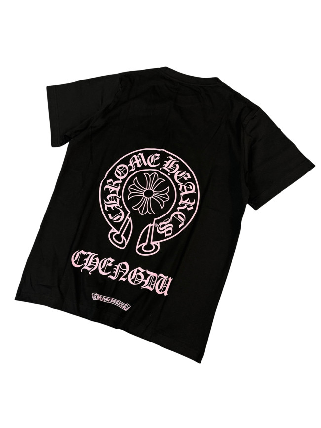 1:1 quality version Pink Horseshoe Letter Print Tee