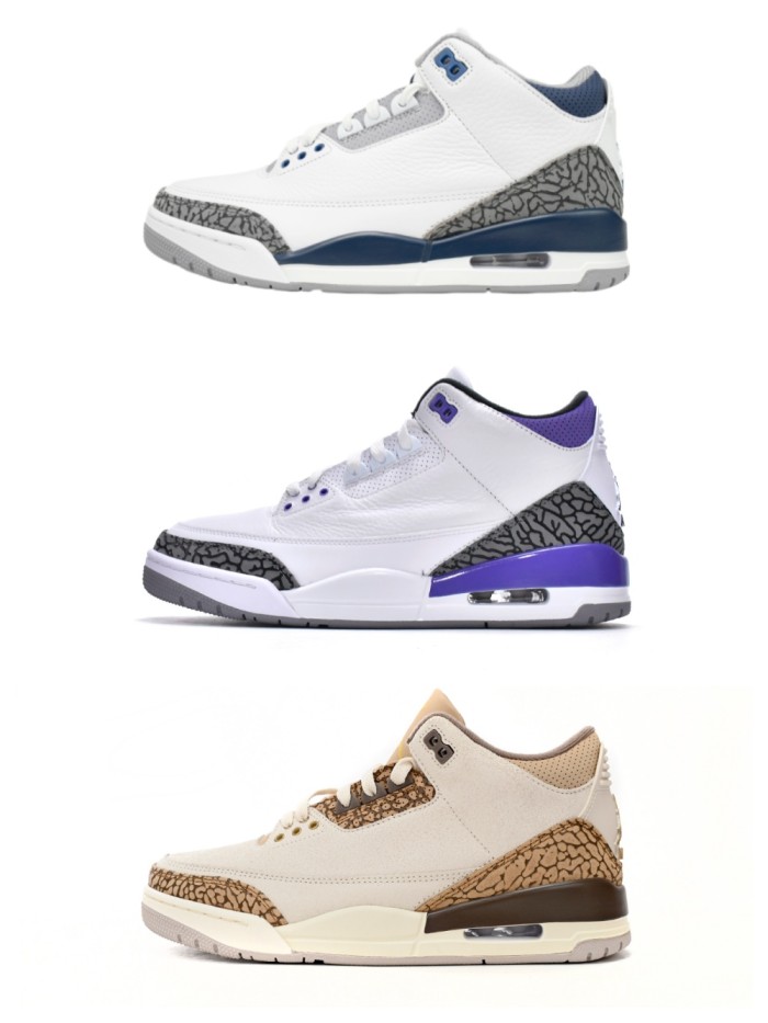 [plus-size shoes]Jordan 3 Elephant Print Mid-Top Retro Basketball Shoes 3 colors 29033571