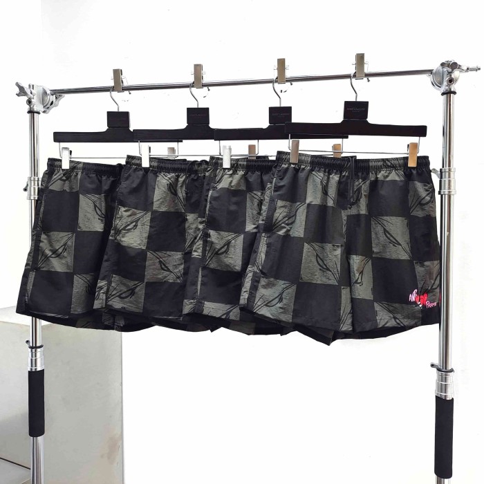 [Big & Tall for weights up to 220 lbs]1:1 quality version Black Gray Plaid Beach Shorts 28971913
