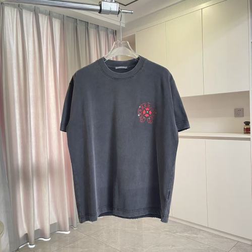 1:1 quality version Red Sanskrit Horseshoe Cross Logo Printed  Vintage Tee 4 colors 29082421