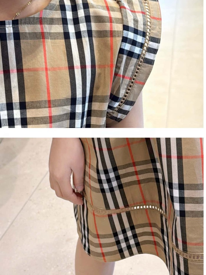 Vintage Check Drawstring Waist Cotton Dress for Kids 29010796