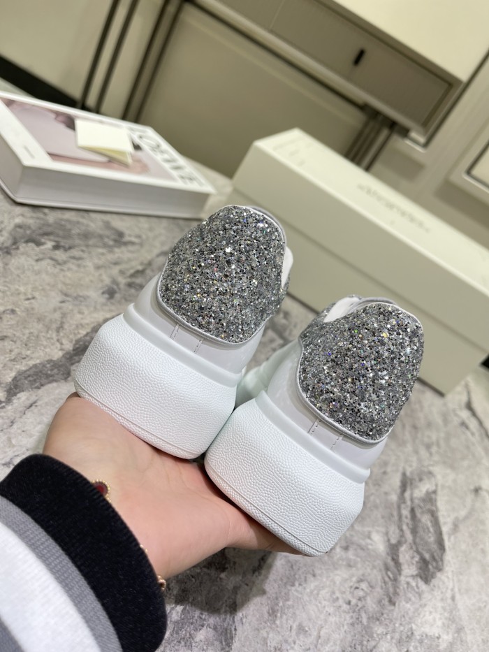 1:1 quality version Shoes Tail Sequins Heightened White Shoes 4 colors