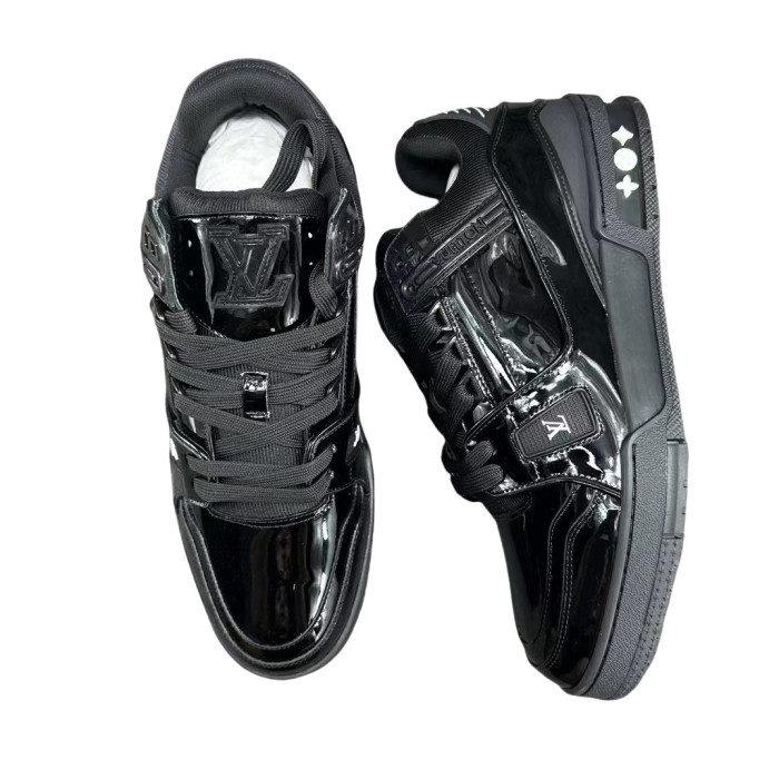 1:1 quality version 27963008 Black Glossy Lace-Up Shoes