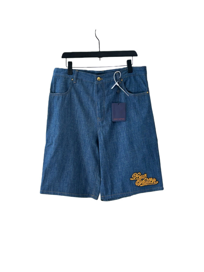 1:1 quality version Rope Embroidery Denim shirt & shorts set 28572200