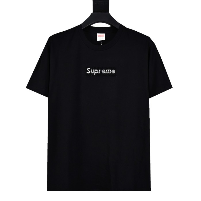 Crystal Rhinestone Box Logo White T-Shirt Tee 2 colors 29047486