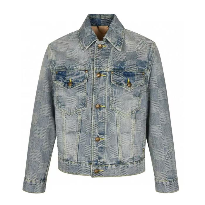 1:1 quality version Checkered Denim Jacket 28512657