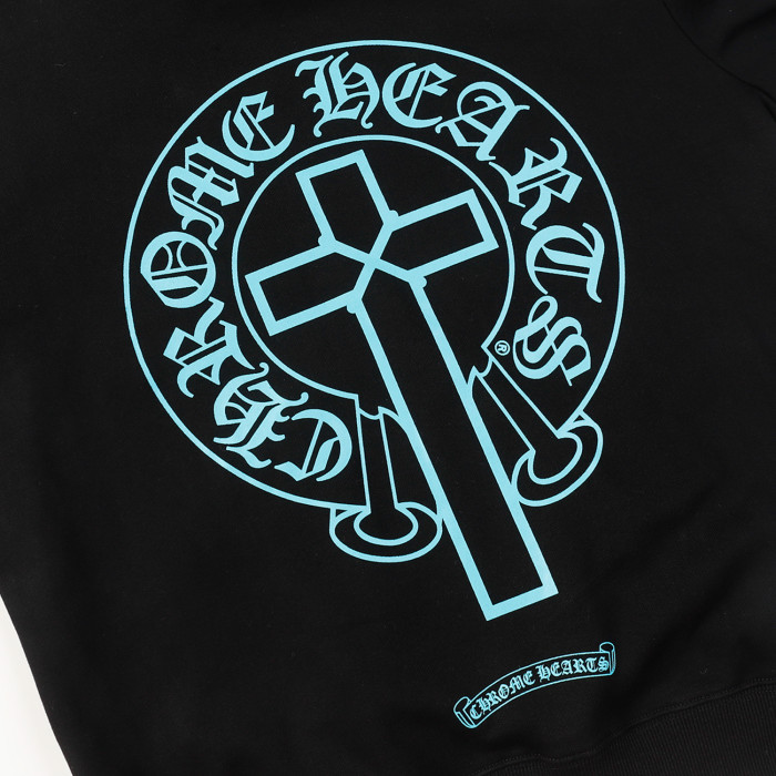 Horseshoe Cross Hooded Sweatshirt Blue