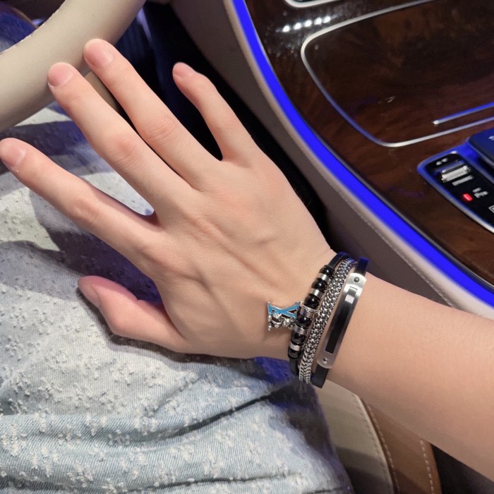 28062668 Blue Logo Charm Bracelet