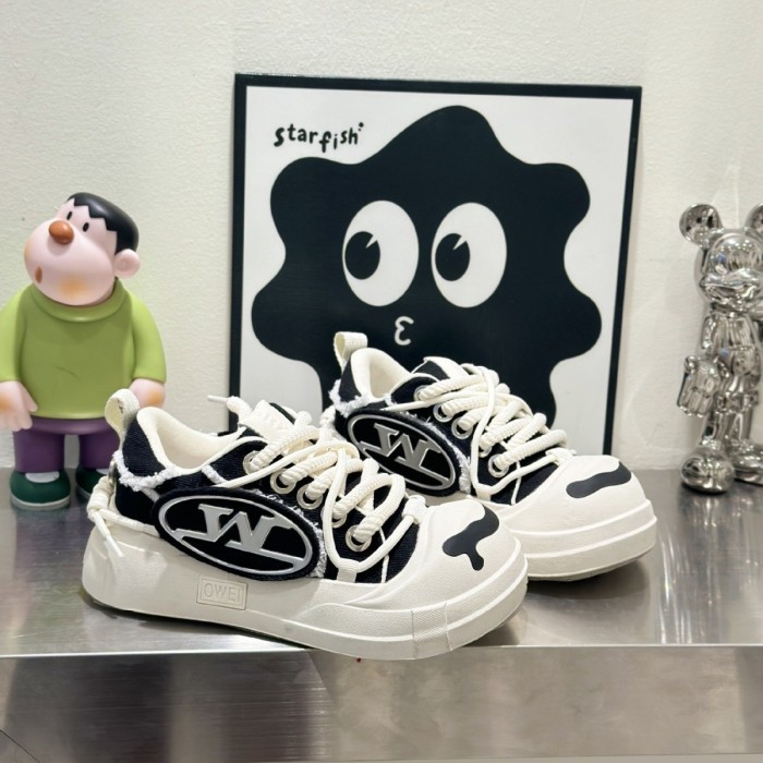 Open Smile Canvas Thick Bottom Board Shoes 3 colors