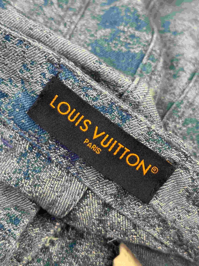 1:1 quality version Vintage Monogram Gradient Jacquard High-Rise Washed Denim Shorts 28968599