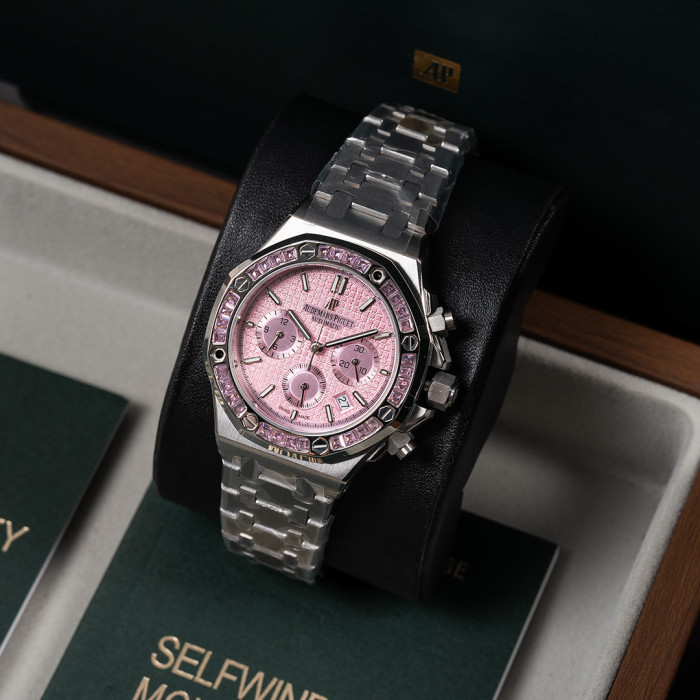 Diamond-Set Bezel Swiss Movement Watch 9 colors【Dial diameter：37mm 】28771428