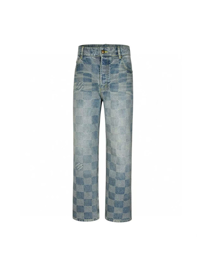 1:1 quality version Checkered Denim Jeans 28512659