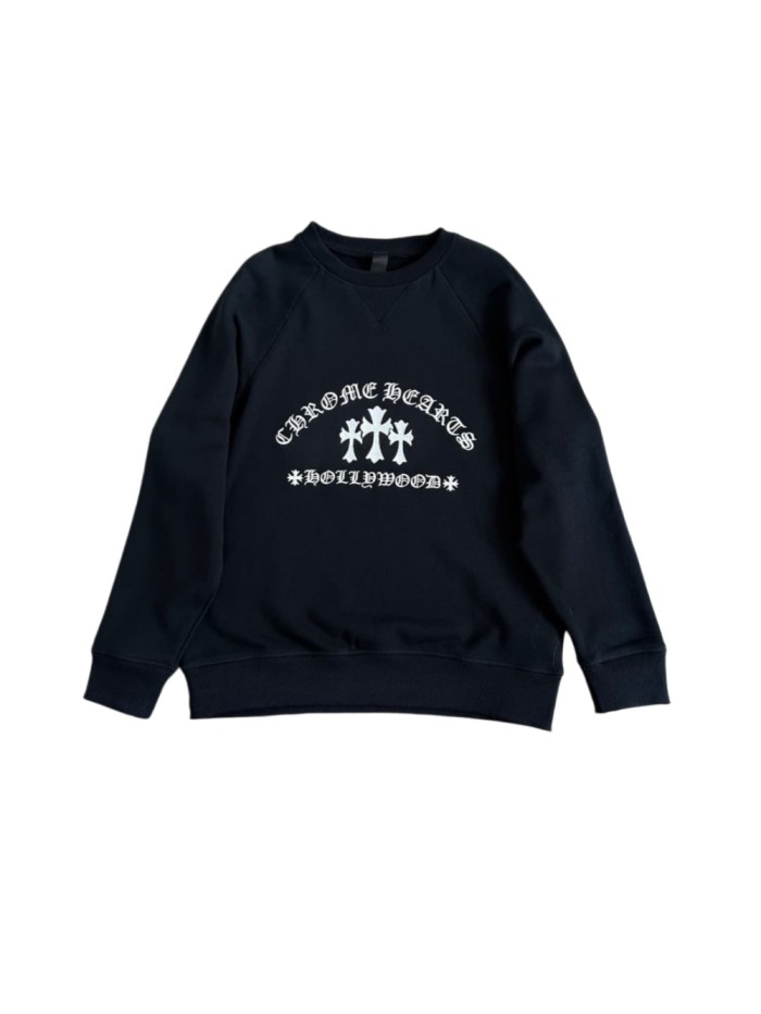 1:1 quality version Heavy-duty Silver Line Cross Embroidery Crew Neck Sweatshirt 29045267