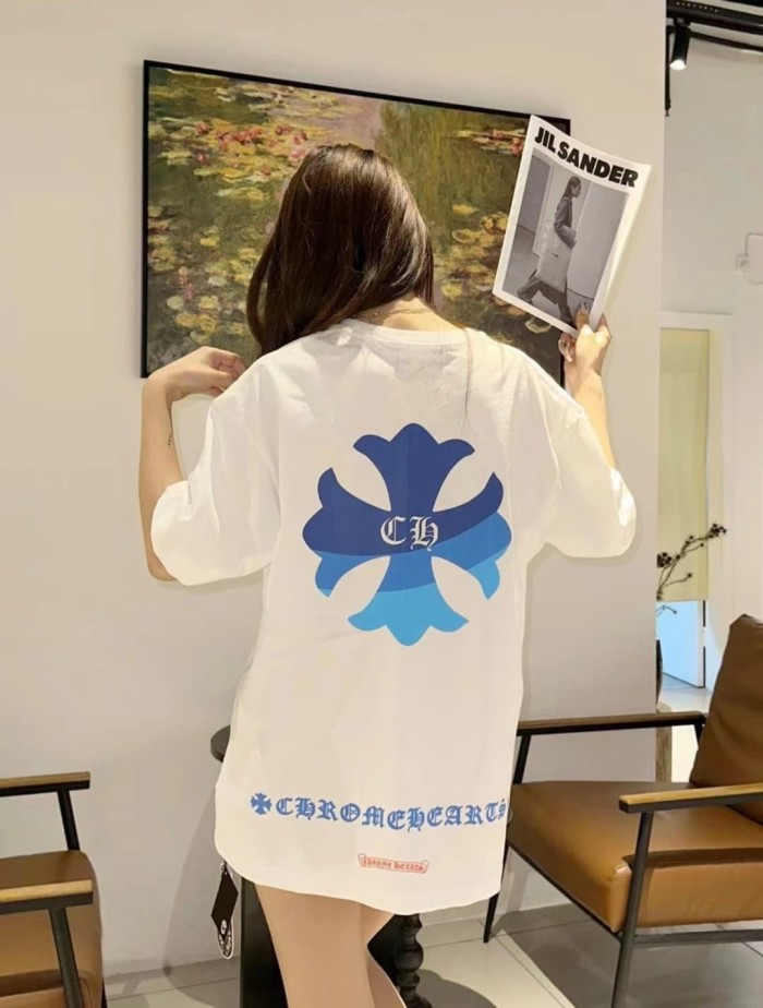 1:1 quality version Gradient Blue Cross Print Tee 2 colors 28969328