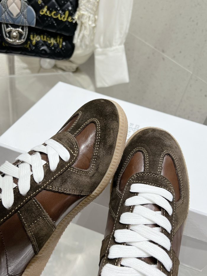 1:1 quality version M@ison 28294758 Leather Patchwork Derby Shoes 39 colors