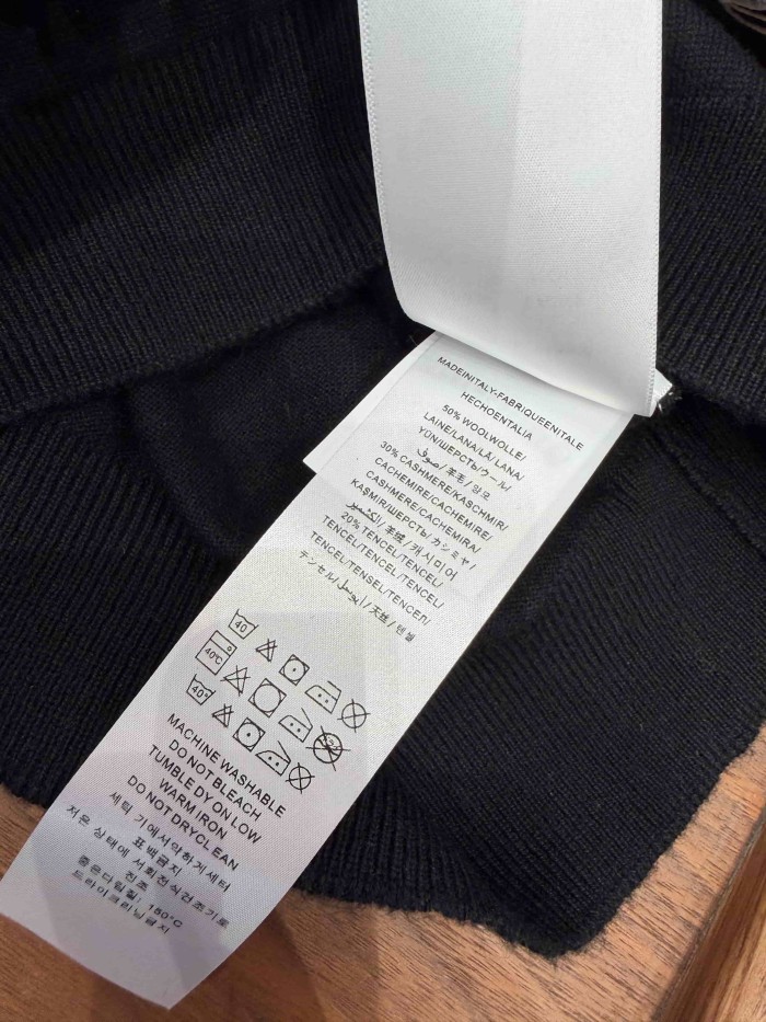 1:1 quality version Scroll Pattern Embroidered Crew Neck Wool Sweater 2 colors 28938051