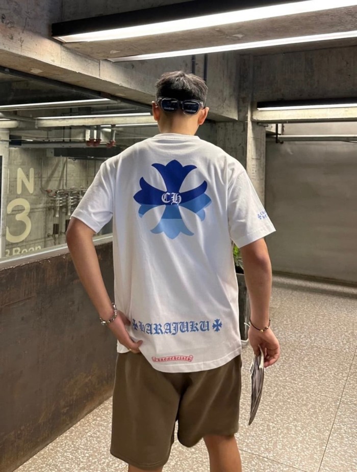 1:1 quality version Gradient Blue Cross Print Tee 2 colors 28969328