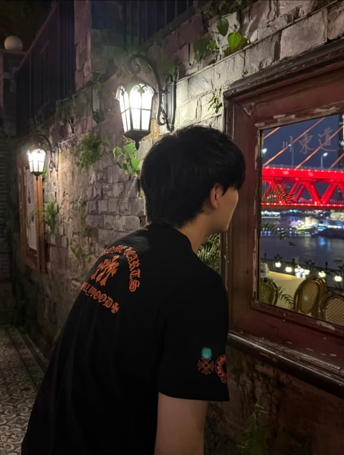 1:1 quality version Orange Cross Print Tee 2 colors 28969327