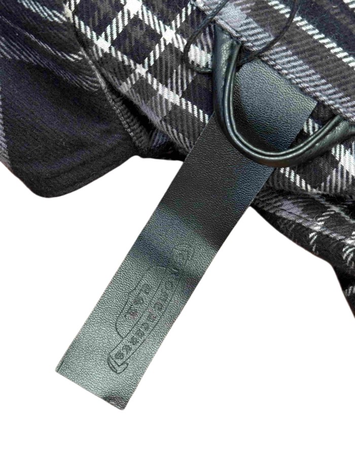 1:1 quality version classic black-white-gray check jacquard lapel long-sleeve shirt 28937201