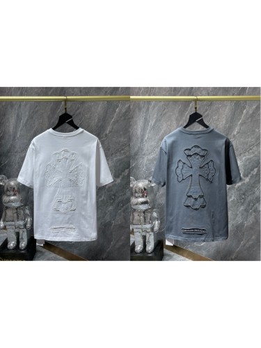Heavy duty embroidered openwork cross tee 2 colors