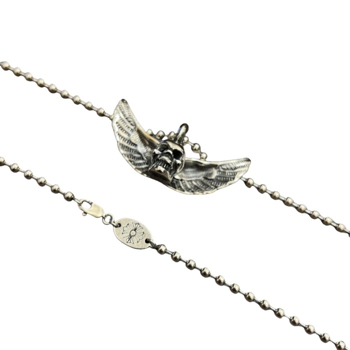 28201149 Wings Skull Necklace