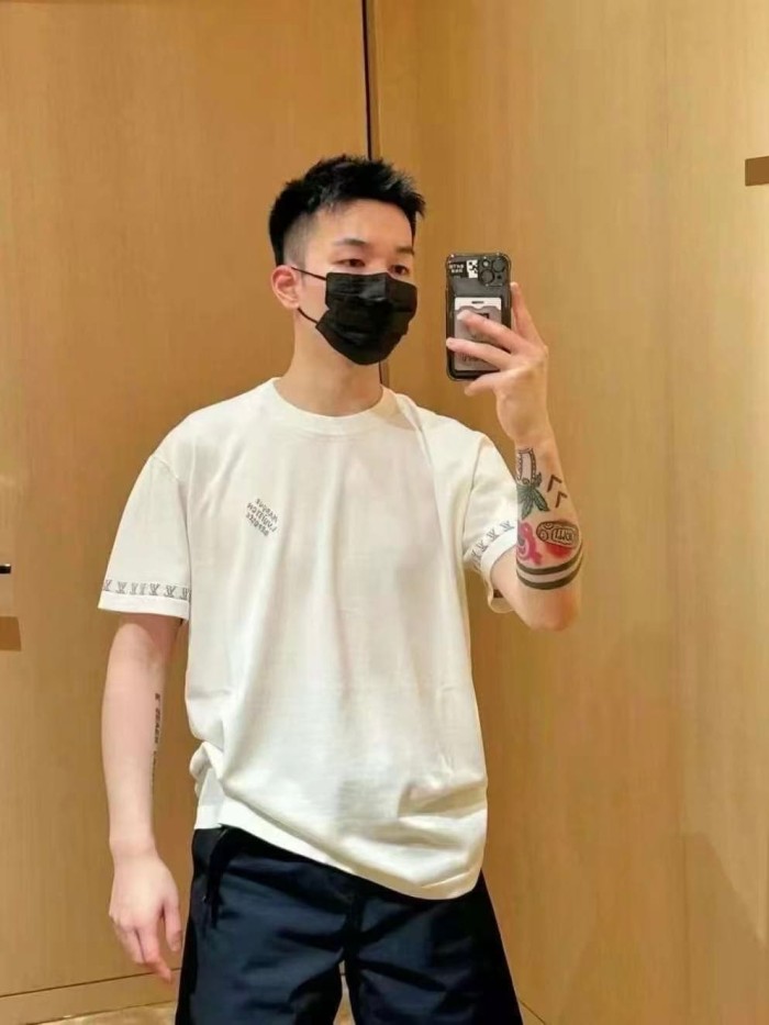 1:1 quality version Letter Jacquard Cotton Knit Print T-Shirt 2 colors 28997771