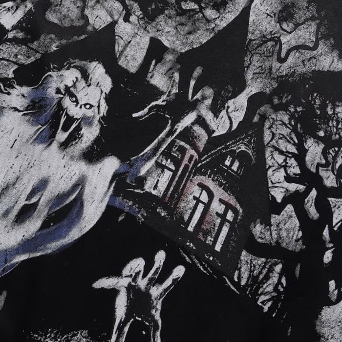 Dark Castle Evil Spirit Print Washed Version Hoodie 28709900