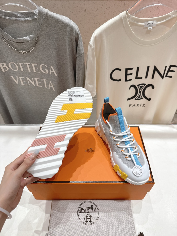 [plus-size shoes]Bouncing Couple Style Nubuck Leather Knit Breathable Casual Sneakers 6 colors 29085406