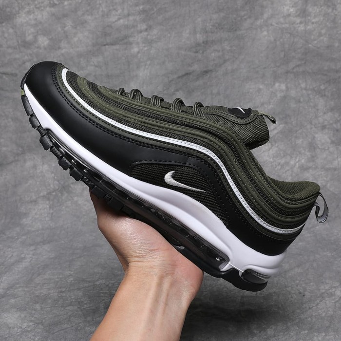 Air Max 97 Olive Green and Black Reflective Strip Casual Running Shoes 29062693