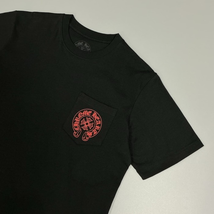 1:1 quality version Horseshoe Cross Logo Print Pocket T-Shirt 2 colors 29093601