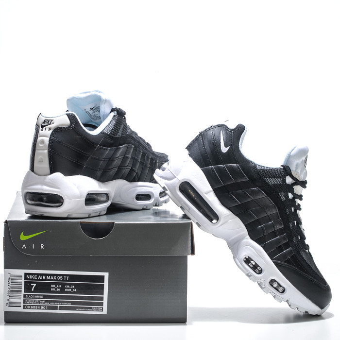 [plus-size shoes]Air Max 95 Black White Breathable Air Cushion Running Shoes 29045544