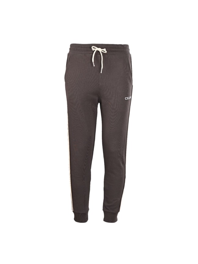 1:1 quality version side knitted ribbon embroidered logo tapered Pants 28491915