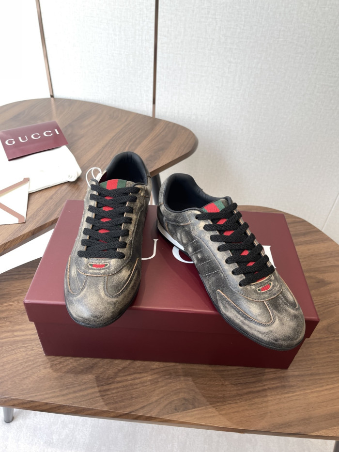 [plus-size shoes]1:1 quality version Leather Green Red Web Vintage Shoes 5 colors 28974025