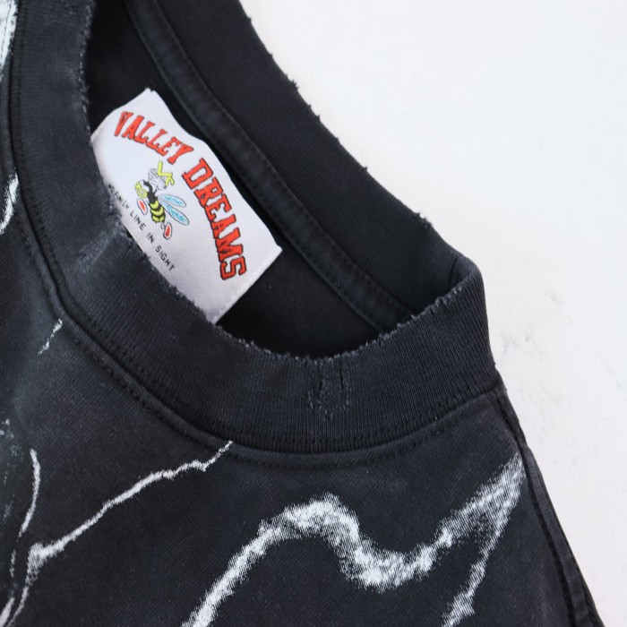 Vintage Washed Grim Reaper Print Loose Fit Streetwear T-Shirt 28978080