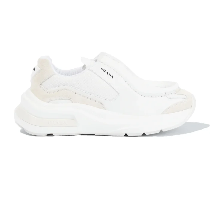 PR@DA@ BRUSHED LEATHER SNEAKERS BIKE FABRIC SUEDE   PRD014