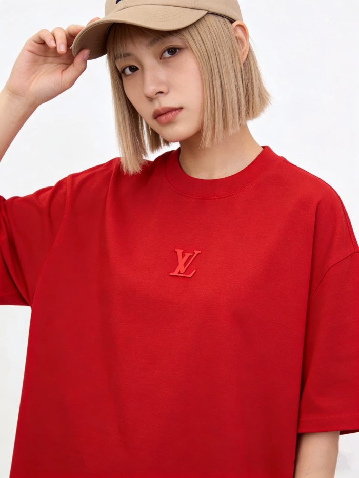 1:1 quality version Front and Back Logo Thick Pressure Adhesive Crew Neck Tee 3 colors 28903018