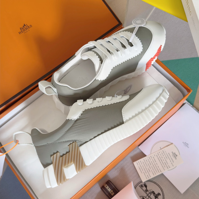 [plus-size shoes]Bouncing Couple Style Mixed Material Breathable Casual Sneakers 3 colors 29085233