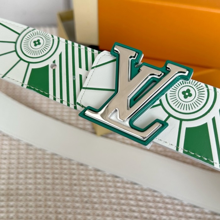 1:1 quality version Two-tone letter logo buckle leather belt 4 colors【Width 4cm】