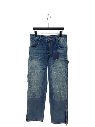 1:1 quality version Embroidered Rivet Distressed Denim Work Jeans 28687461
