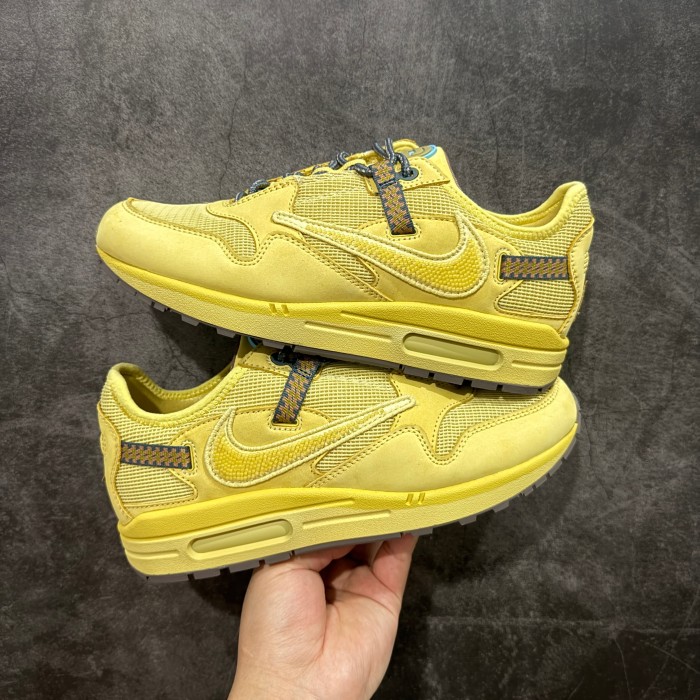 1:1 quality version Travis Scott x Nike Air Max 1  Satum Gold  Wheat Retro Casual Running Shoes 28602402
