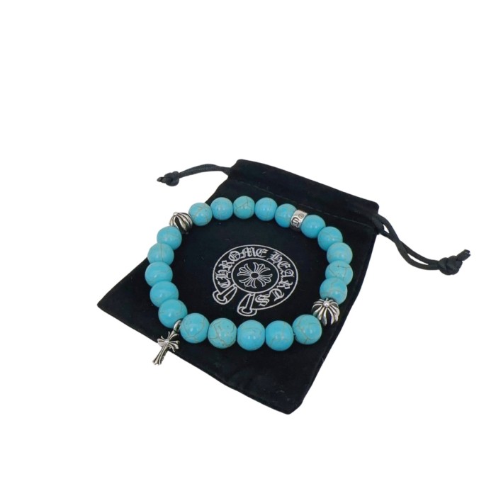 Obsidian Turquoise Cross Beaded Bracelet 8 colors