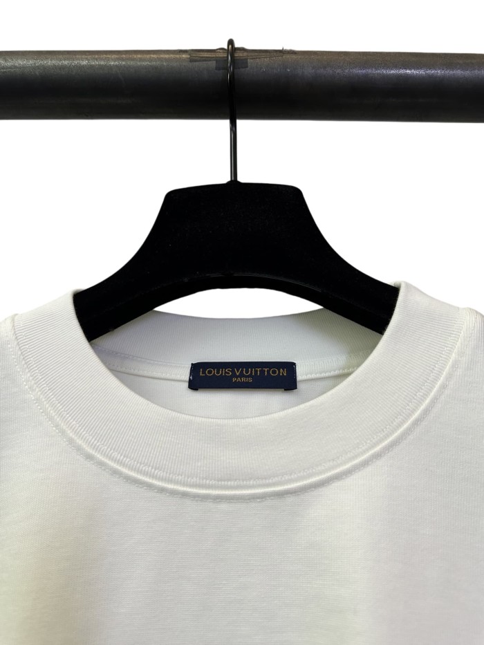 1:1 quality version Front and Back Logo Thick Pressure Adhesive Crew Neck Tee 3 colors 28903018