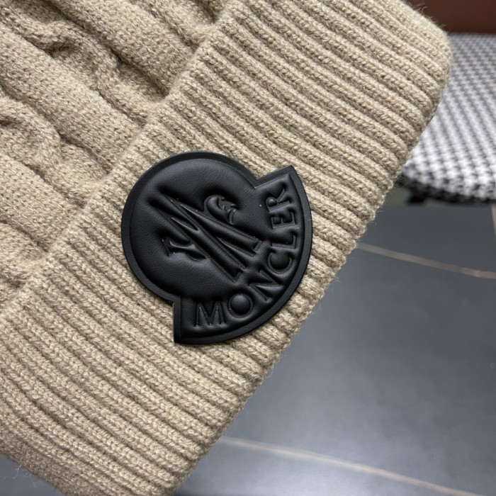 1:1 quality version Twisted knit and fluff ball padded cold beanie 5 colors