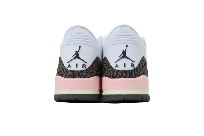[plus-size shoes]Jordan 3 Mid-Top Women's White Brown Pink Retro Basketball Shoes 29033448