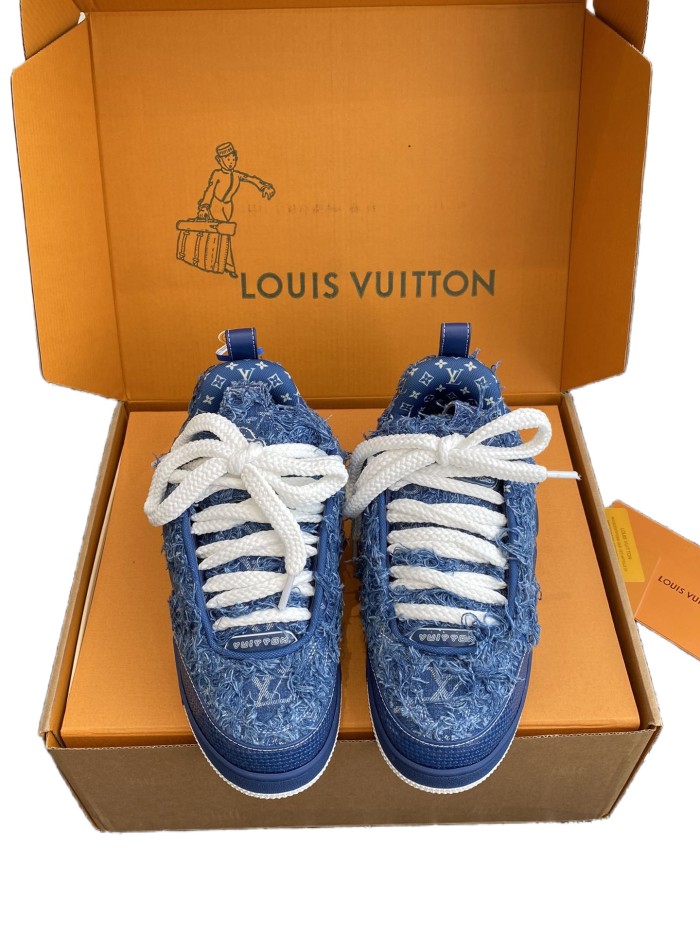1:1 quality version Denim Fringe Sneakers